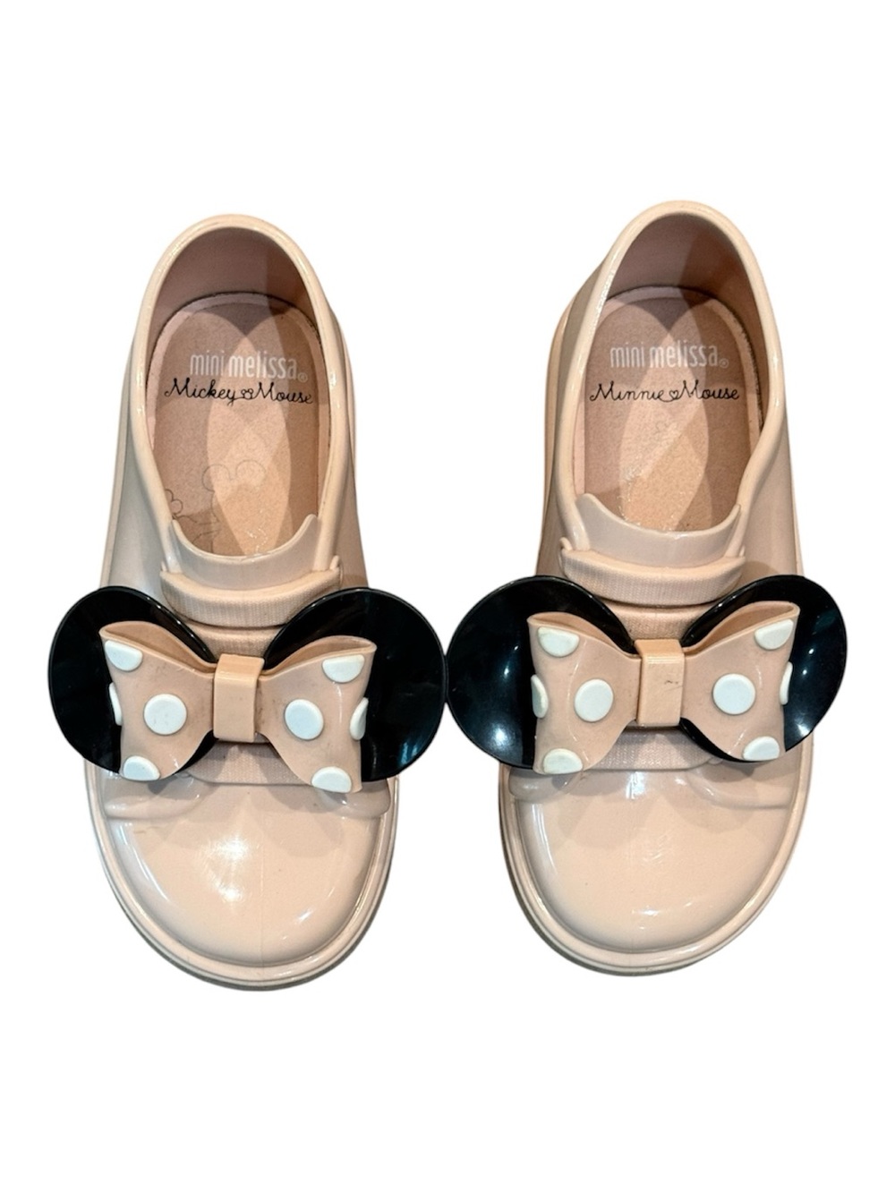 Mini Melissa Minnie Mouse Pink Bow Slip-On Sneakers